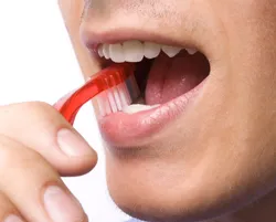 Man brushing his teeth